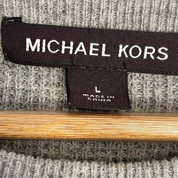 Michael Kors Men's Classic Textured Gray Crew Neck Sweater Large - Picture 4 of 6